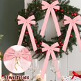 thumbnail image 5 of Guvpev 12Pcs 5in X 10in Pink Velvet Ribbon Bows Christmas Tree Decorations, Xmas Ornaments Vintage Christmas Decor for Tree Home Party Front Door VintageWreath Holiday Decor, 5 of 15