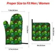 thumbnail image 4 of YFYANG Oven Mitts and Pot Holders Sets 4 Pieces, Non-Slip Heat Resistant Green Retro Floral Pattern Kitchen Glove Pot Mat for Cooking and Baking, 4 of 8