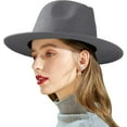 thumbnail image 2 of 2Pcs Fedora Hats for Women Fashionable Classic Wide Brim Womens Fedora Hat, 2 of 6