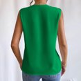 thumbnail image 4 of Pincandy Women's Solid Color Multi--neck Solid Color Top-neck V Neck Tank Tops Dressy Summer Sleeveless Shirts Casual Loose Tunic Tops Blouses T Shirts,Green,S, 4 of 4