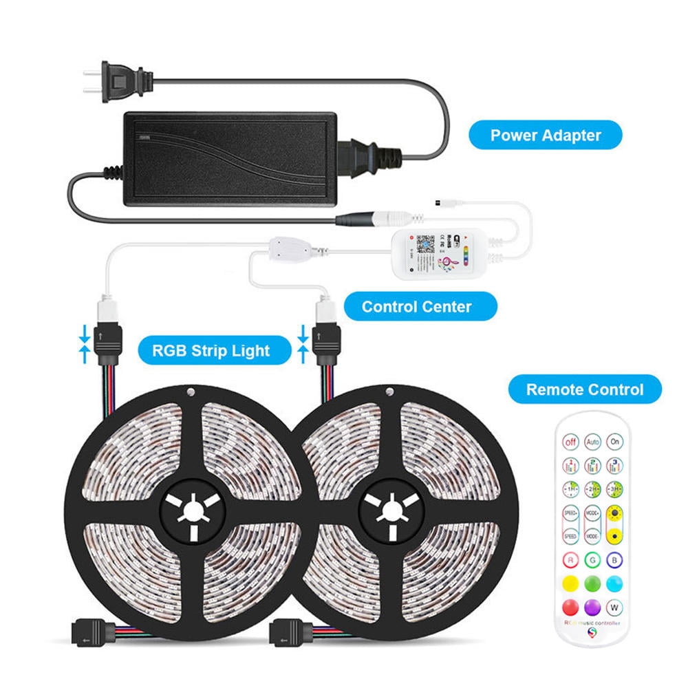 Yi Lighting 32.8ft Smart RGB Strip Lights, Music-Synced Color Changing with Remote, App Control
