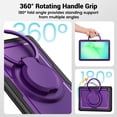 thumbnail image 5 of FJLBDE Case for Samsung Galaxy Tab A11+ Plus 11 Inch 2025/A9+ Plus 2023 with 360 Rotating Stand, Shoulder Strap, Heavy Duty Shockproof Cover, Purple, 5 of 7