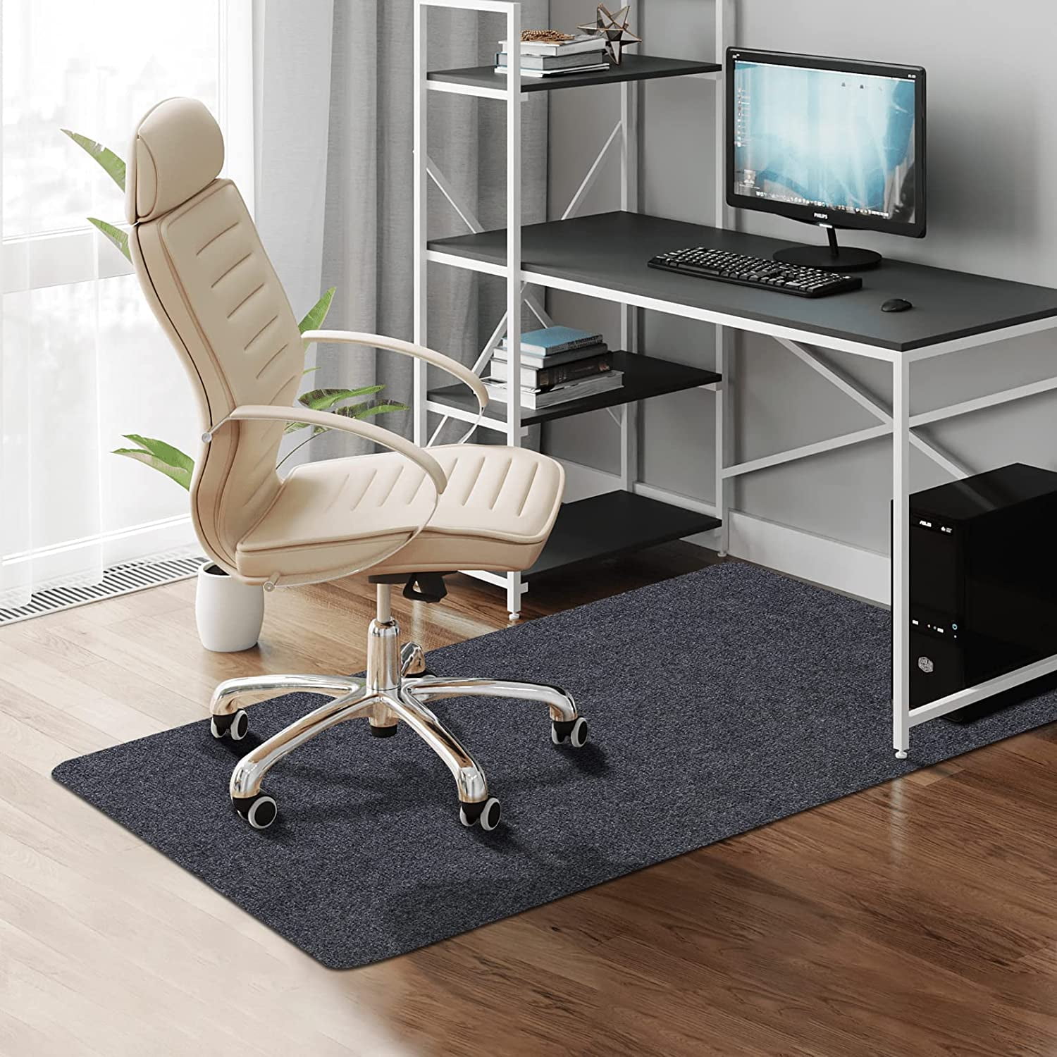 Hard Floor Protector Multi-Purpose Chair Carpet for Home,35inchx 47inch Thick 0.16inch Office Chair Mat Desk mat for Hardwood Floor Light Grey Office Computer Chair Mat 