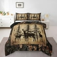thumbnail image 1 of Ensemble de Couette Simple Camo Cerf pour Enfants Garçons Adolescents, Ensemble de Literie Branches d'Arbre Camouflage Chasse, Couette Animal de la Forêt Rétro Pin Faune Ensemble de Couette 2 Pcs Décoration de Chambre, 1 of 7