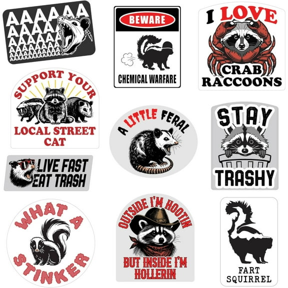 Trash Animals Sticker Extra Large Stickers for Adults Funny Adhesives with Memes