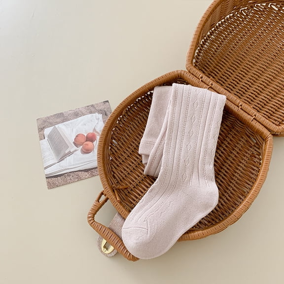 Tfken Toddler Toddler Stockings Solid Color Thigh-High 1 Pairs Shaper Pink Size 0-6 Months