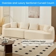thumbnail image 3 of ZAFLY 113”w Oversized Sofa, Deep Seat Cloud Couch with 4 Cushions, Modern Curved Couch for Living Room, No Assembly Required - Beige, 3 of 10