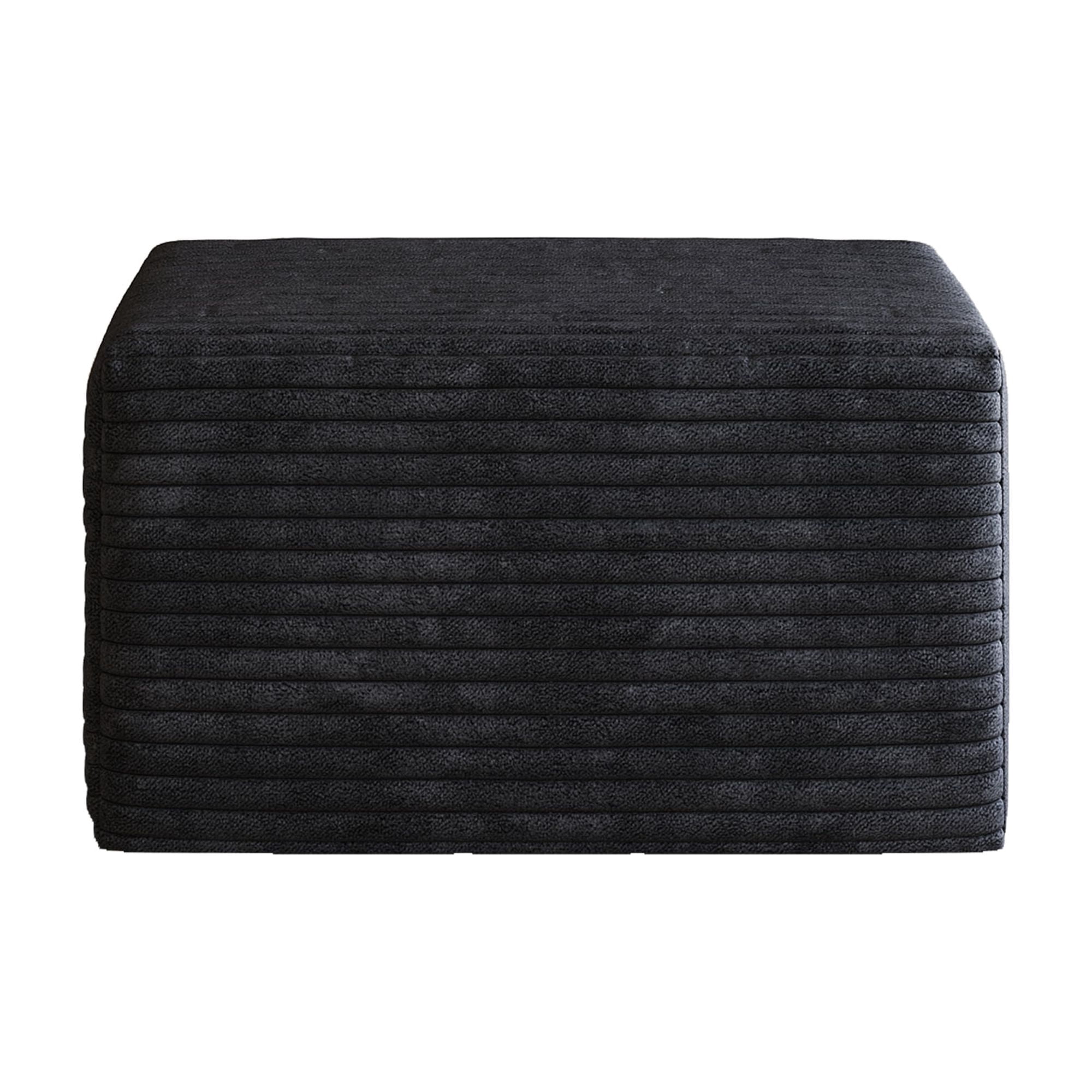 Boneless Couch Ottoman, Upholstered Cloud Couches Footrest Ottoman for Boneless Sofa Couch for Living Room, Black