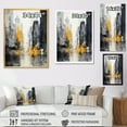 thumbnail image 4 of Designart "Grey Yellow Minimalism flow Of City III" Cityscapes Floater Framed Wall Art Print, 4 of 7