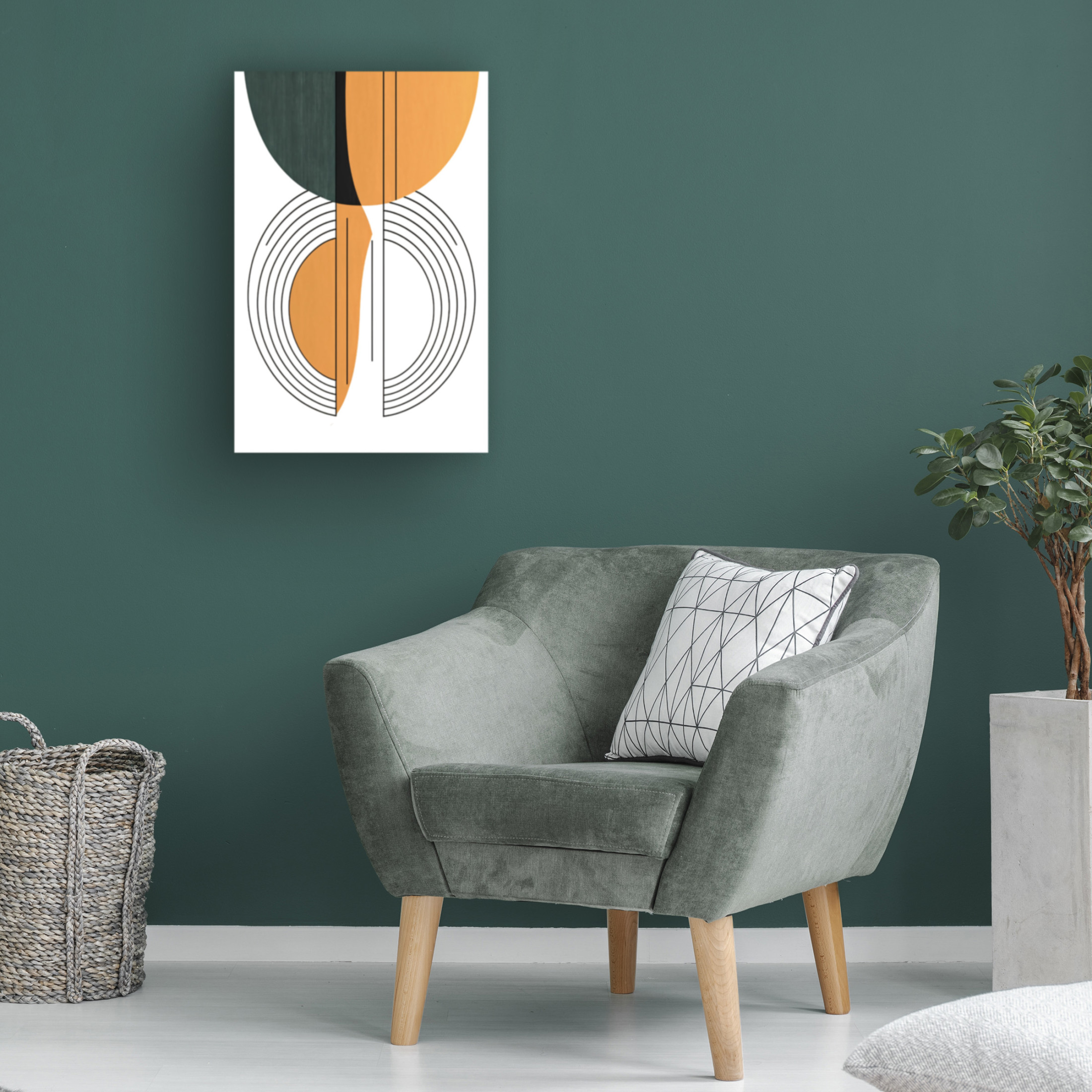 Canvas Wall Art - Ray Heere 'Mid Century Abstract Painting 29' Wall Art for Living Room, Bedroom, or Office Décor by Trademark Fine Art - 16 x 24 Inches