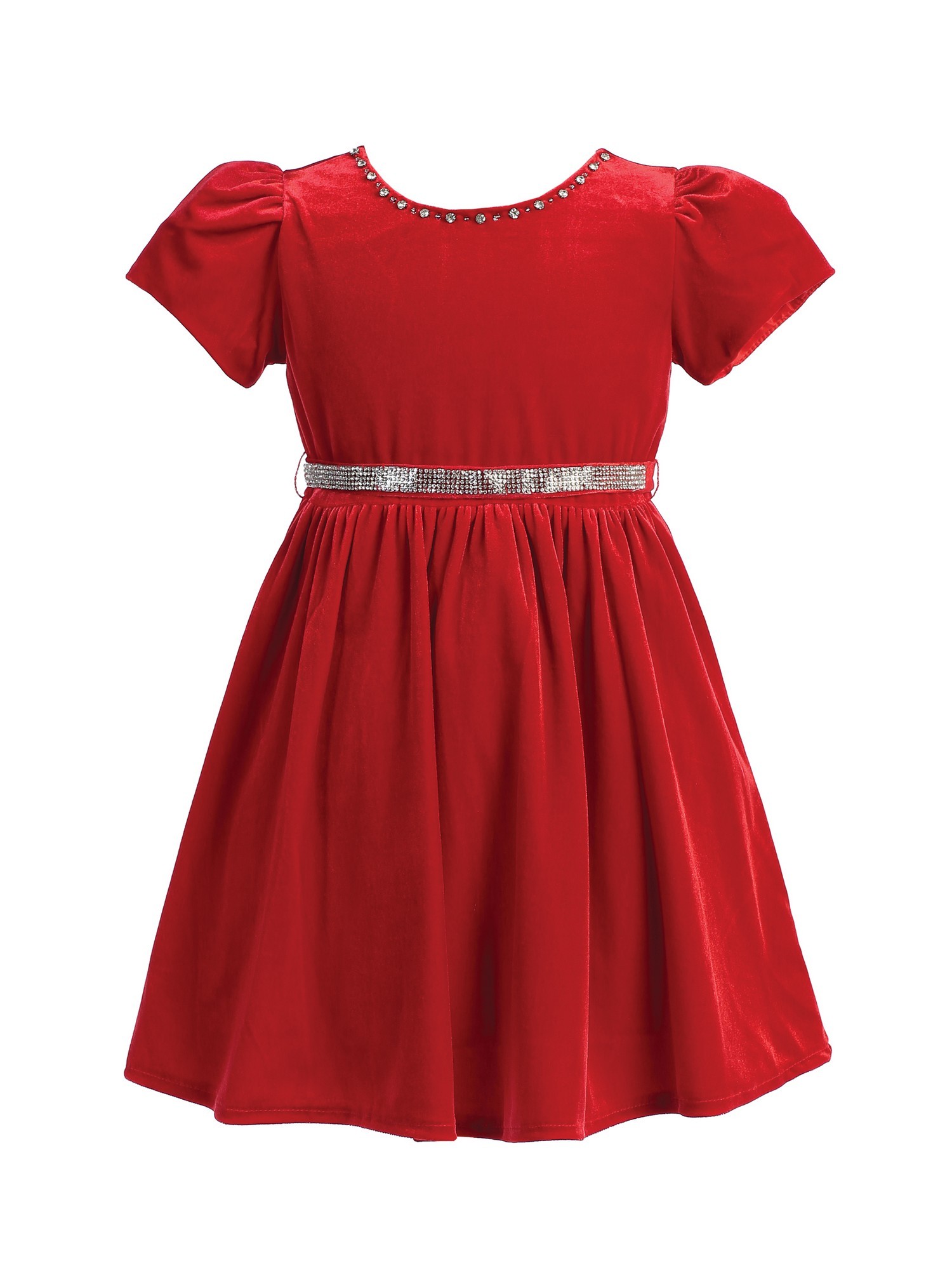 Lito Little Girls Red Velvet Short 
