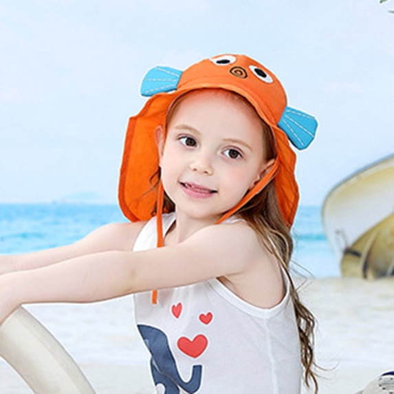 Toddler Sun Hat Sun Protection Kids Bucket Hat Toddler Beach Hats for Boys Girls Swim Cap,breathable,lightweight,soft L