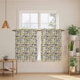 thumbnail image 2 of Vintage Flowers Kitchen Curtain for Berdoom Living Room Cafe 54 Inch Length, Spring Yellow Floral Country Leaves Blue Birds Tiers Curtains Light Filtering Drapes Window Treatment 2 Panels 52"Wx54"L, 2 of 8