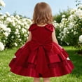 thumbnail image 5 of JAJAHO Flower Girl Satin Dress With Bow Design Sleeveless Mesh Layered Puffy Wedding Birthdary Gown 6M-3Y, 5 of 8