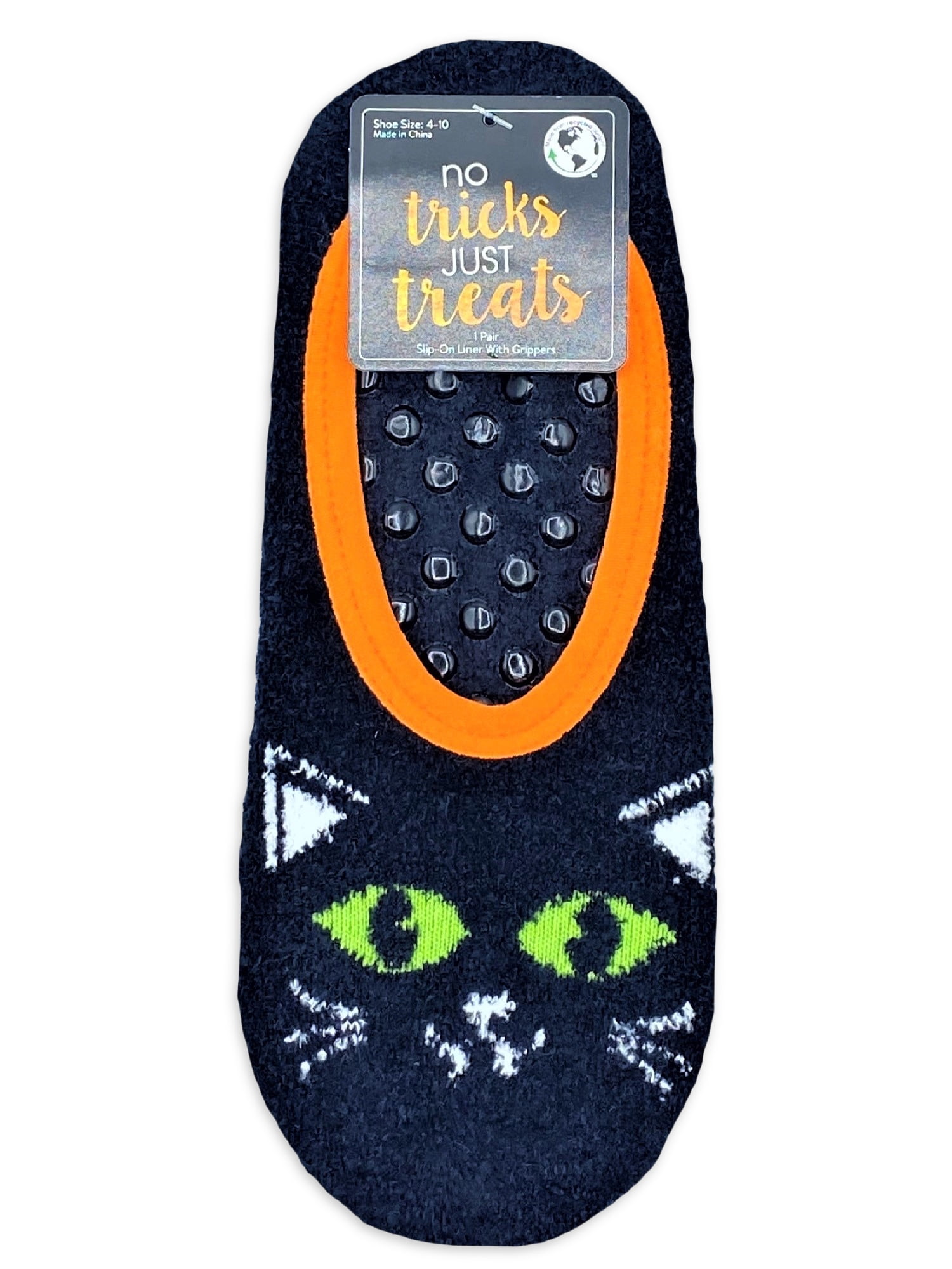 Halloween Women's Slip-On Liner with Grippers, 1-Pack, Size 4-10