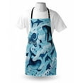 thumbnail image 3 of Shark Apron Inhabitants of Ocean Sharks Whales Dolphins Octopus Jellyfish Starfish with Waves Image, Unisex Kitchen Bib Apron with Adjustable Neck for Cooking Baking Gardening, Blue, by Ambesonne, 3 of 3