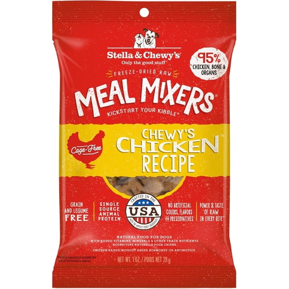 Stella & Chewy's Freeze-Dried Raw Meal Mixers Dog Food Topper - Chewy's Chicken Recipe - 1 Ounce Bag