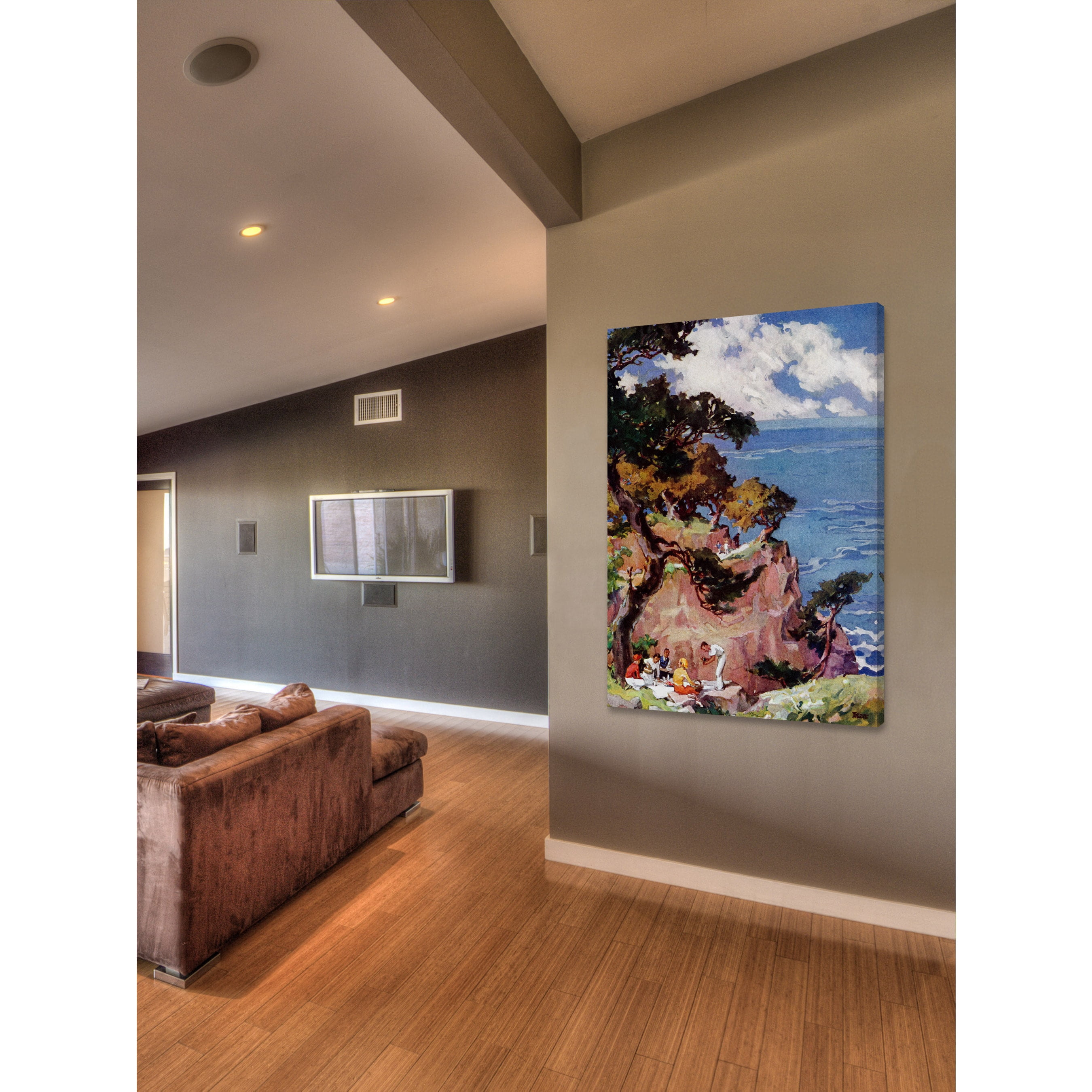 "Oceanside Picnic" Painting Print on Wrapped Canvas