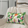 thumbnail image 4 of Plush Throw Pillow Covers, Cartoon Parrot Cute Plant Pillow Cases with Invisible Zipper, Breathable Microfiber Pillow Cases Standard Size for Sleeping Bedroom Sofa Living Room 20x30, 4 of 5