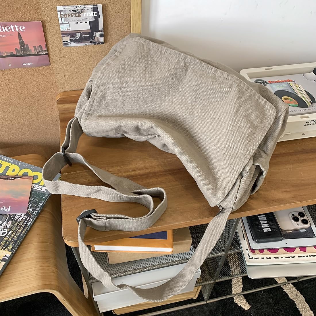 Messenger Bag for Women Men Satchel Bag Canvas Crossbody Shoulder Bag Casual Sling Bag