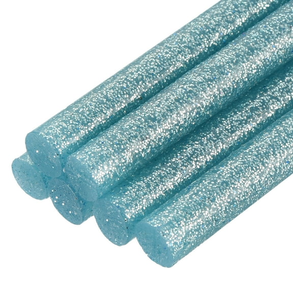 Uxcell Mini Hot Glue Sticks for Glue Gun 0.27-inch x 4-inch Glitter Sky Blue 6pcs