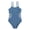 Grey-blue, variant on Usaibhir Girl's Solid Cut Out Sleeveless One Piece Swimsuit Bathing Suits Swimwear Beachwear for Kids 7-14 Years