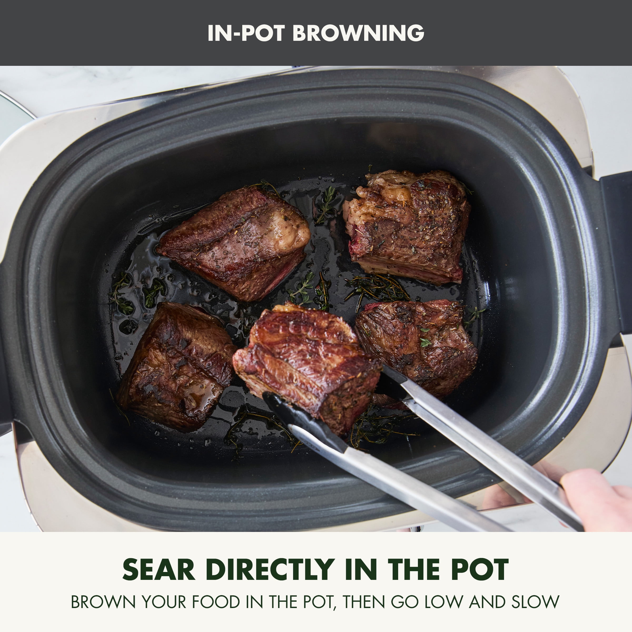 GreenPan 6-Quart, 14-in-1 Slow Cooker, Family Size, Ceramic Nonstick, Dishwasher Safe Parts, Graphite