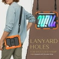 thumbnail image 4 of ELEHOLD for iPad mini 6th Generation 8.3 inch 2021 Ragged Case, Soft Silicone Hard PC Shoulder Strap Built-Kickstand Anti-Drop Shockproof Heavy Duty Protective Cover Case,Orange+Black, 4 of 9