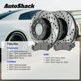 thumbnail image 3 of AutoShack Front & Rear Brake Rotors & Premium Pads for Chevrolet & GMC, Silverado 1500 2007-2013 Sierra 1500 2007-2013, 4WD RWD AWD V8 4.8L 5.3L 6.0L 6.2L - E-Coated Drilled & Slotted - ShadowGuard, 3 of 5