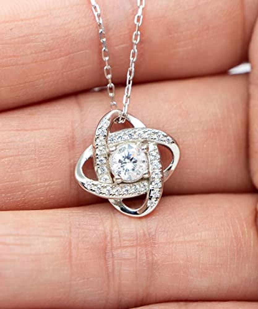 amangny My Wife is My Rock - she is Always There for me no. Love Knot Silver Necklace, Wife Present from Husband, Funny Jewelry for Wife, Presents, Gift Giving, Christmas, Stocking Stuffers,