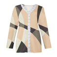 thumbnail image 5 of Dyegold Fall Tops For Women 2023 Trendy Long Sleeve Shirts Dressy Casual V-Neck Leopard Color Block Tunics Top Loose Blouses, 5 of 5