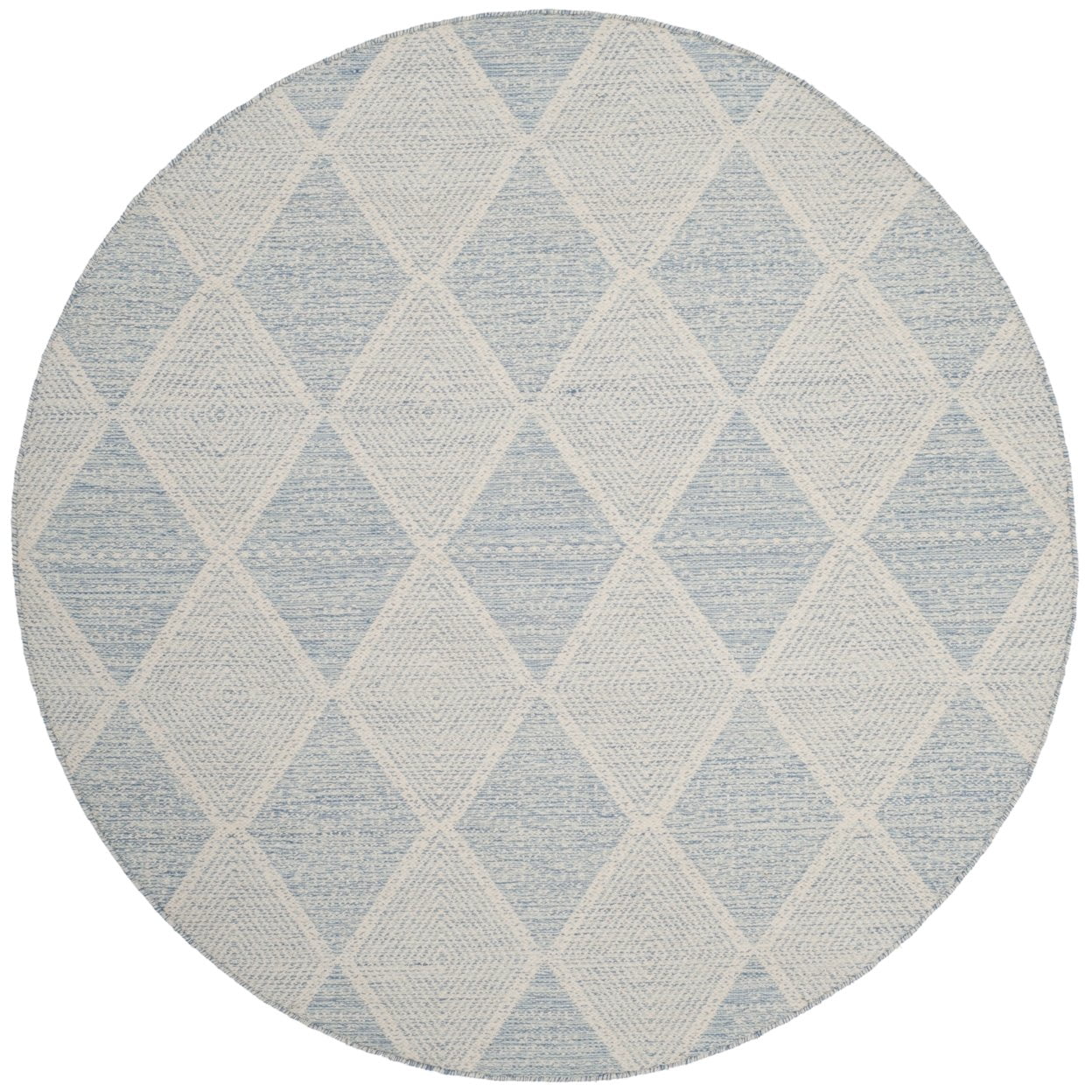 SAFAVIEH Montauk Caleb Geometric Diamond Cotton Area Rug, Light Blue, 3' x 5'
