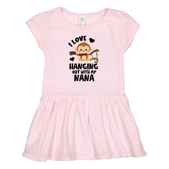 Inktastic Monkey I Love Hanging out with My Nana Girls Toddler Dress