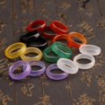 thumbnail image 2 of Firefly Hope 2Pcs Agate Band Rings for Women, Smooth，Inner diameter 15-18mm，White, 2 of 4