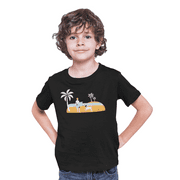 Boys Surfing Dog T-Shirt by Rare Threads, Black Youth Large