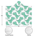 thumbnail image 3 of Wearable Blanket,LightGreen Cartoon Dinosaurs Pattern Hooded Wearable Flannel Blanket for Adults & Teens,Winter Poncho Shawl Wrap Cape Cozy Anti-Pill,50"x60", 3 of 5