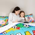 thumbnail image 4 of Erosebridal Letter W Gradient Soccer Ball Print Full Size Comforter Sets, Sports Monogram Bedding Sets for Kids Boys and Girls, Reversible 3-Piece, 1 Comforter and 2 Pillowcases, 4 of 6