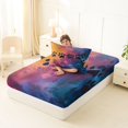 thumbnail image 4 of Manfei Oil Paint Paw Twin Fitted Sheet, Splash Rainbow Bedding, Blue Orange, 2 Pieces, 1 Fitted Sheet and 1 Pillowcase, 4 of 6