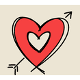 thumbnail image 2 of V Day Arrow Heart Adult Natural Crew Neck Short Sleee Tee-XL, 2 of 2