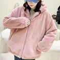 thumbnail image 2 of Plus Size Zip Up Jacket for Women Solid Color Casual Long Sleeve Zipper Warm Sweatshirt Tops Coat Zip Up Fleece Jacket Outerwear with Pocket, 2 of 3