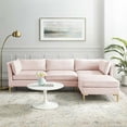 thumbnail image 5 of Sectional Sofa Set, Velvet, Pink, Modern Contemporary Urban Design, Living Lounge Room Hotel Lobby Hospitality, 5 of 10