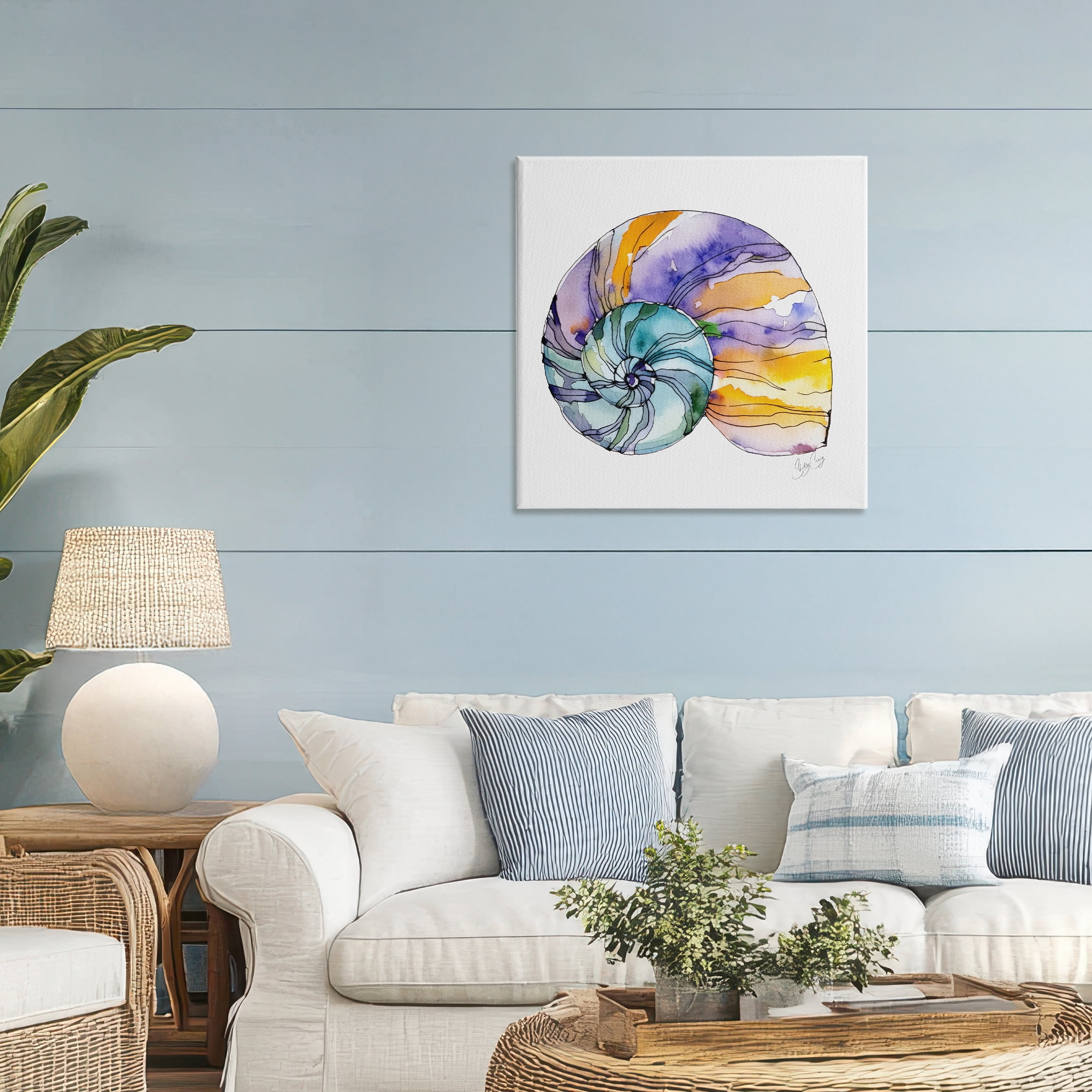 Stupell Industries Sunlit Striped Nautilus Canvas Wall Art, design by Shelly Craig