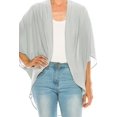 thumbnail image 6 of Women's Loose Fit 3/4 Sleeves Kimono Style Cover Up Solid Cardigan Pack of 2, 6 of 7