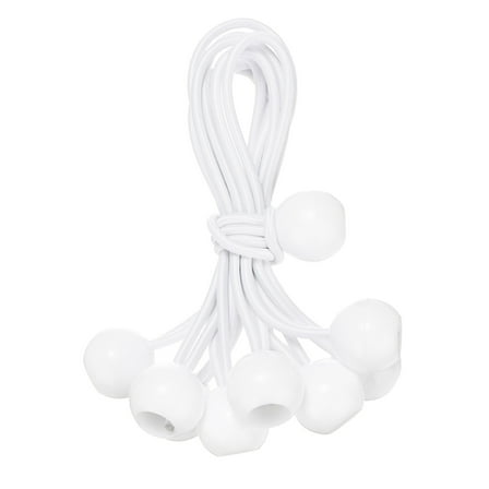 Uxcell 10-Pack Ball Bungee Cords, 6 Inch High Elastic Canopy Tarp Tie Down Bungee Balls for Tent/Cargo Holding [White]