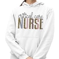 thumbnail image 2 of Critical Care Nurse Leopard Print Hoodie Sweatshirt Unisex Small White, 2 of 5