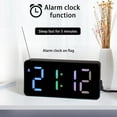 thumbnail image 3 of Advancent Reloj despertador digital LED Medidor de temperatura con de luz nocturna Escritorio Brillo ajustable Snooze Reloj despertador Decoración del hogar Concha negra/blanco, 3 of 6