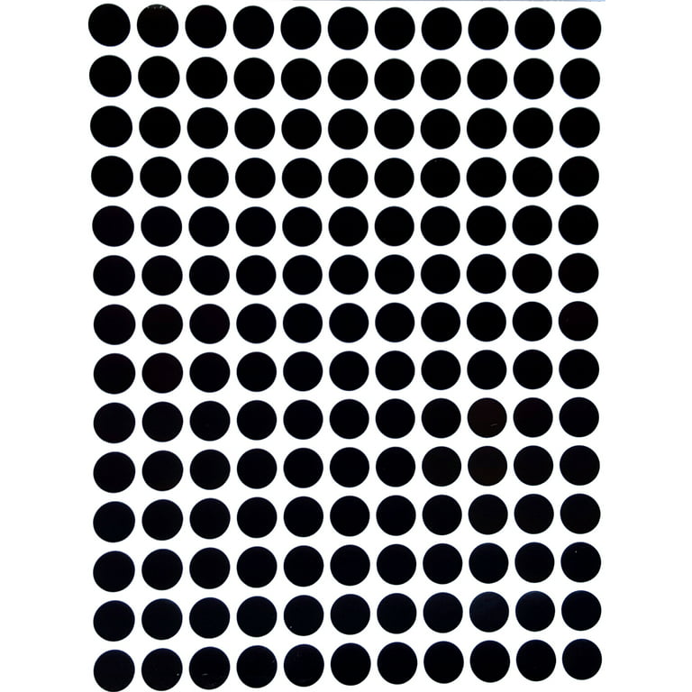 Color Coding Labels 3/8 Round 10 mm, Black Dot Stickers, 0.375 inch rounds  sticker by Royal Green