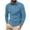 Blue, variant on Wiicoznt Long Sleeve Shirts for Men Loose Fit Solid Color Casual V Neck Zip Shirts Comfortable Work Out T Shirts