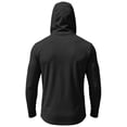 thumbnail image 6 of Inglocry Men's UPF 50+ Sun Hoodie with Mask Fishing Shirts UV Protection Long Sleeve, Quick Dry Hooded Rash Guard Hikingwith Zipper Pocket Black 3XL, 6 of 6