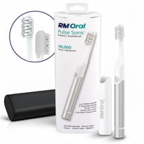 RM ORAL Pulse Sonic Powered Toothbrush, Metal Handle, Case, Soft - Silver